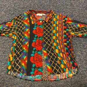 Laura Katherine Floral Button Down Top sz. 20W